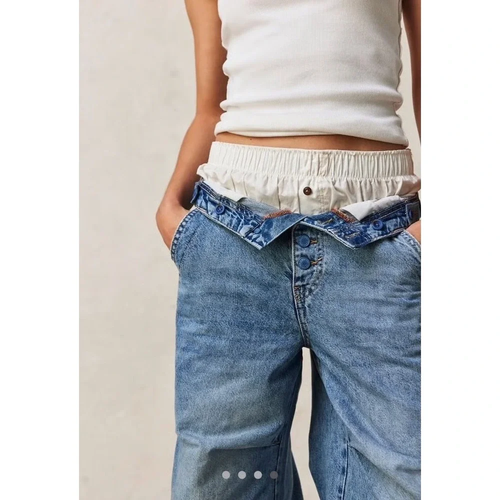 NWT‎ Free People We The Free Eden Slouchy Wide Leg Jeans  $148